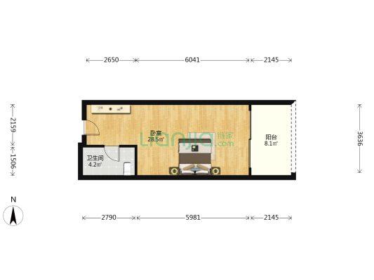 富力湾四期 1室0厅1卫 50平方