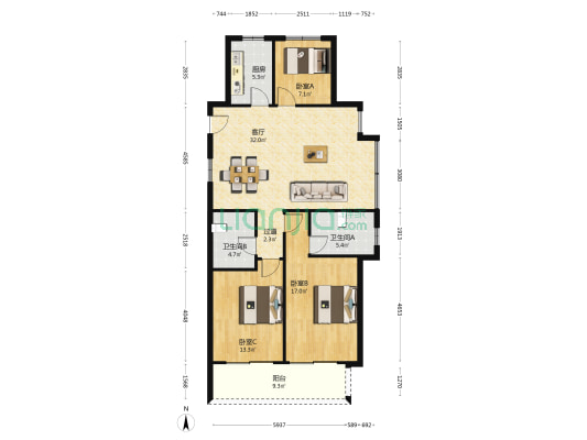 窑韵合院 3室1厅2卫 123平方