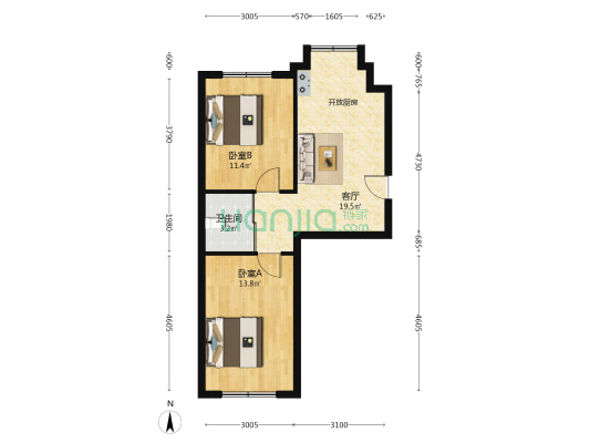 绿色家园(绿园区) 2室1厅1卫 65平方