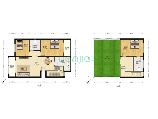 华庭佳苑 3室1厅2卫 133平方