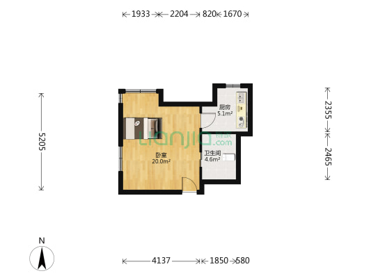 金湖银滩 1室0厅1卫 43平方
