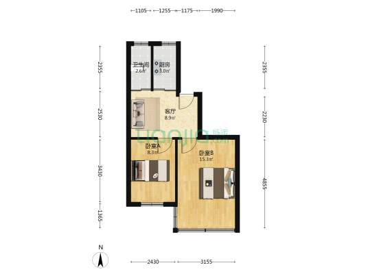 宜光西路北一巷2号 2室1厅1卫 48平方