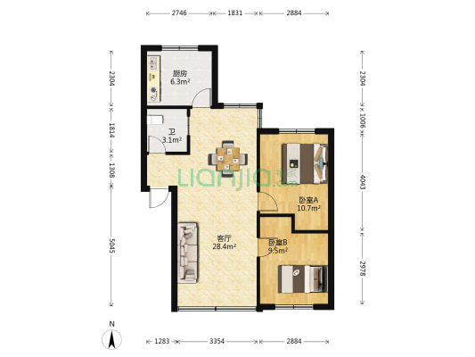 中曹巷11号 2室1厅1卫 61平方