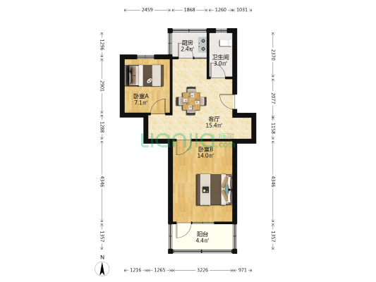 胜利三村 2室1厅1卫 54平方