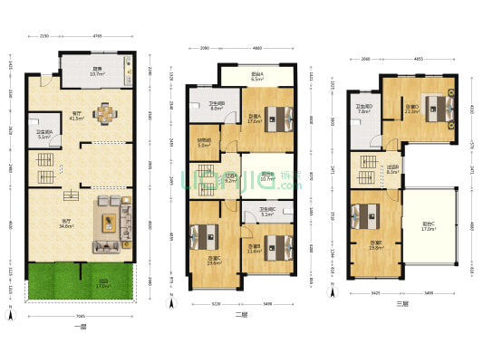 新湖明珠城马赛苑 5室2厅4卫 334平方