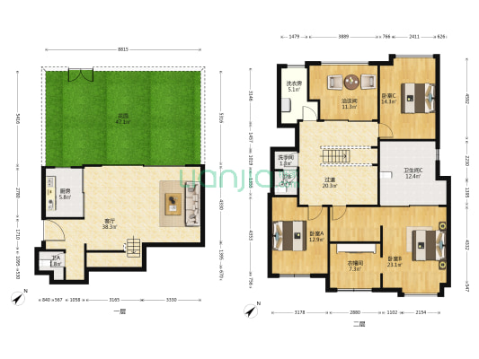 龙湖双珑原著3号地 4室1厅4卫 161平方