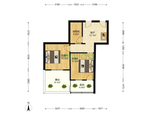 五一路 2室1厅0卫 62平方