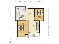 开发区君临天下御景园 全南两居室-涿州君临天下御景园户型图