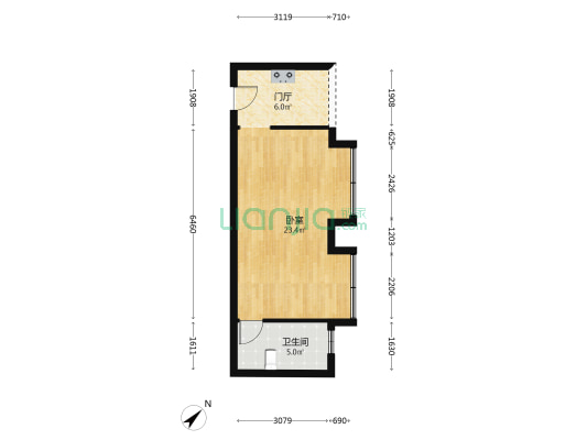 海月居 1室0厅1卫 37平方