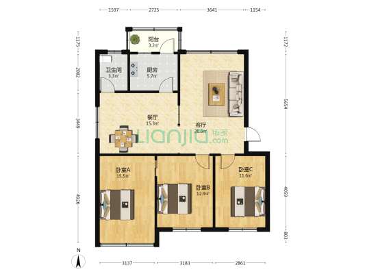 北部湾东路35号交警支队 3室2厅1卫 98平方