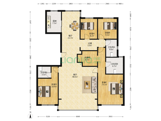 金茂如意府 4室2厅3卫 185平方
