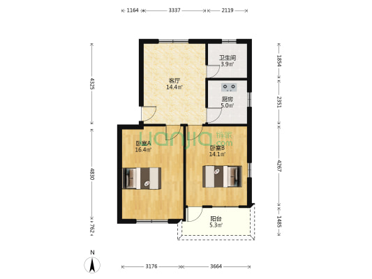 海港新村 2室1厅1卫 70平方
