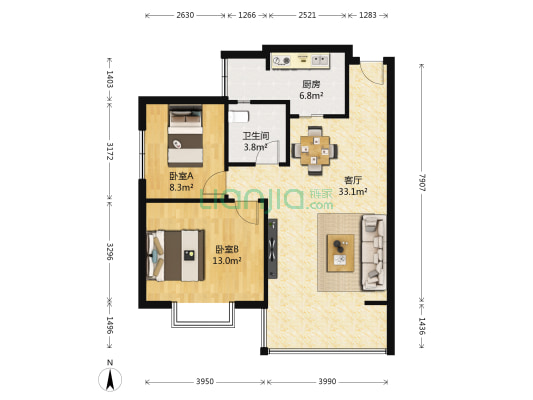 城南驿站 2室1厅1卫 70平方