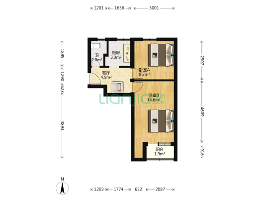 文化路社区 2室1厅1卫 49平方