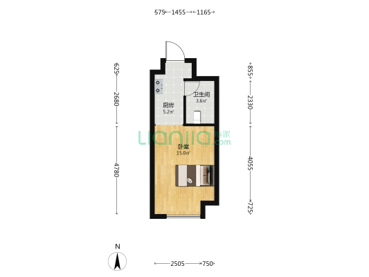 正商林溪铭筑 1室0厅1卫 43平方