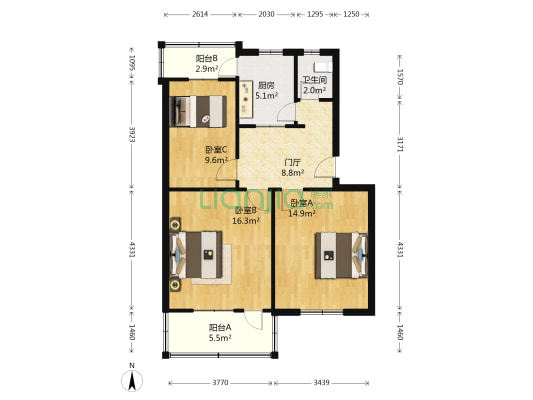 东山二路 3室0厅1卫 70平方