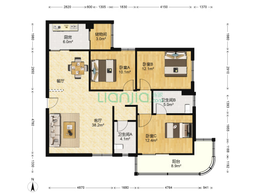 陕西省疾控中心家属院 3室1厅2卫 137平方