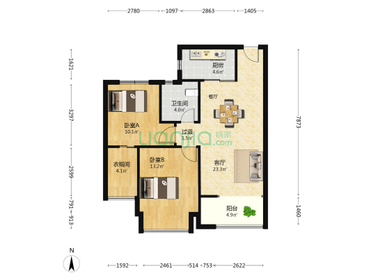 书香门邸 2室1厅1卫 74平方