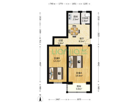 黄村西里 2室1厅1卫 59平方