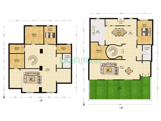 英郡领誉 2室3厅2卫 218平方