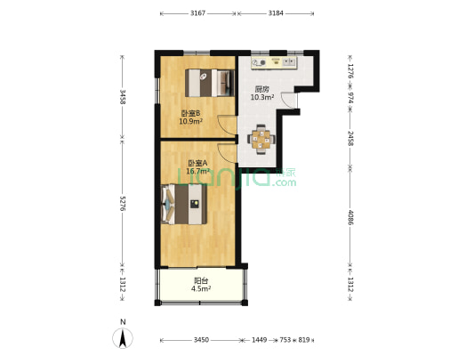 新华路661号 2室0厅0卫 49平方