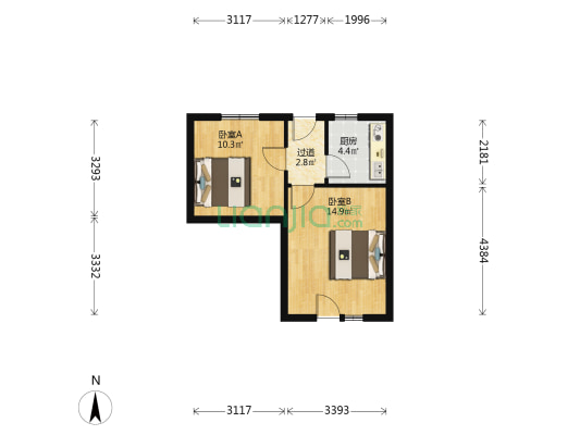汉钢路6号 2室0厅0卫 47平方