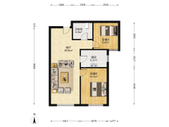 鸿坤理想湾全南两居，采光充足，急售，带两个车位-涿州鸿坤理想湾南区户型图