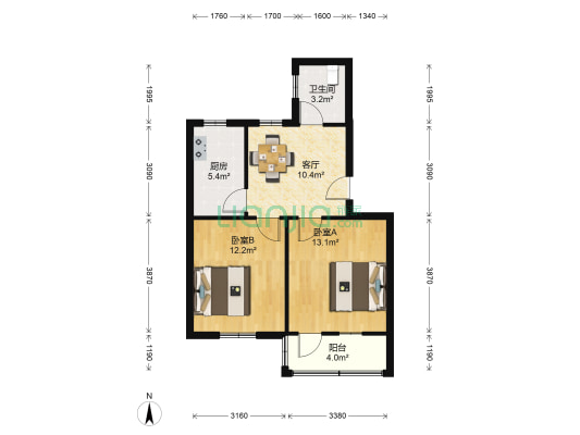 蔚斗新村长河头 2室1厅1卫 59平方