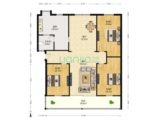 府前住宅小区 3室2厅1卫 166平方