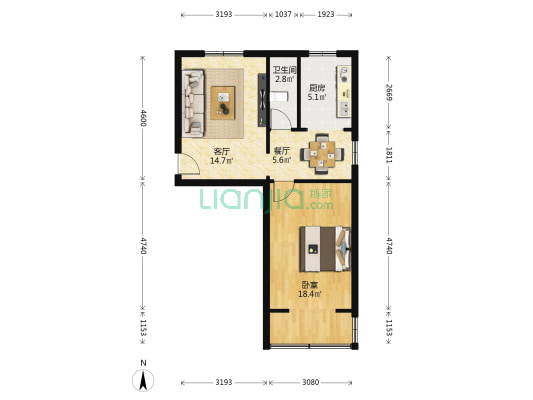 木材厂家属院 1室2厅1卫 59平方