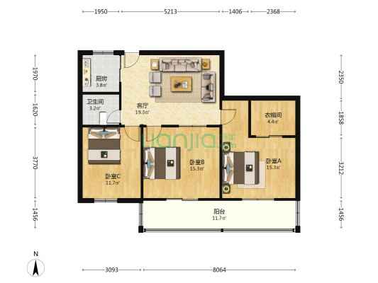 南华门东二条11号院 3室1厅1卫 101平方