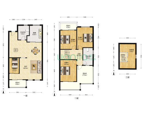大奇山居南香苑 4室1厅2卫 135平方