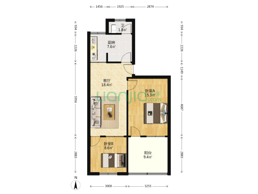 湘农桥社区一区 2室1厅1卫 69平方