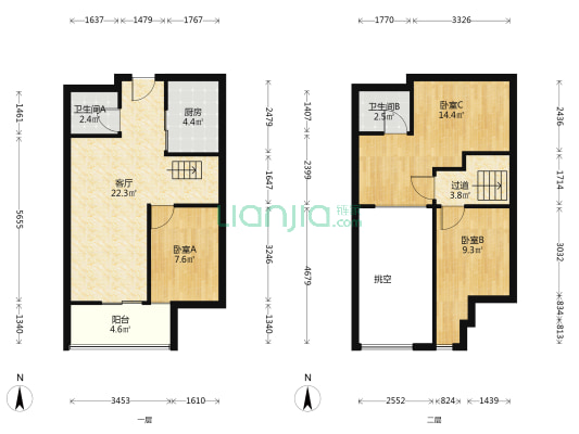 宏川智汇中心 3室1厅2卫 81平方