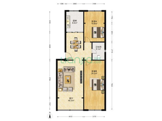 兰州搪瓷厂家属院 2室1厅1卫 120平方