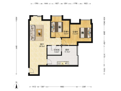 此房户型方正，住家装修的，可以拎包入住-重庆中德茵莱国际户型图
