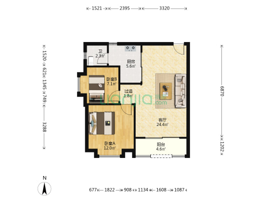 御福名居 2室1厅1卫 74平方