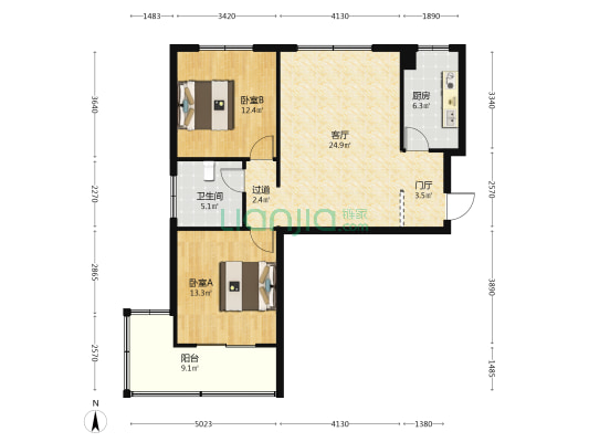 探宝家苑 2室1厅1卫 109平方