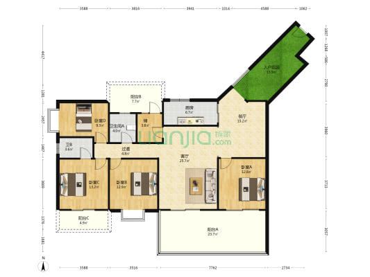 东江明珠花园 4室2厅2卫 177平方