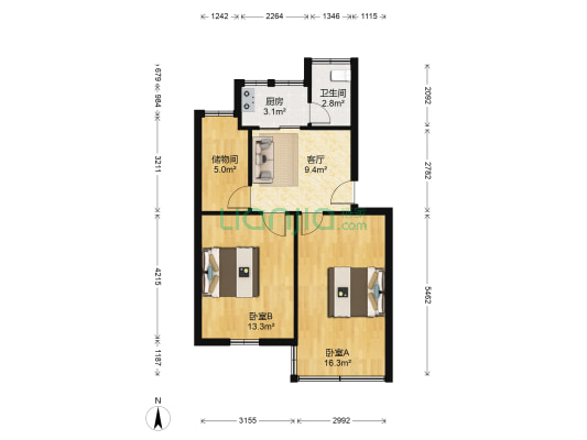 汽电小区 2室1厅1卫 57平方