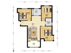鹏渤印象城牛津花园 3室1厅 南 北-涿州鹏渤印象城牛津花园户型图
