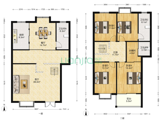 依水家园 4室2厅3卫 200平方
