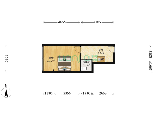 武林路 1室1厅1卫 37平方