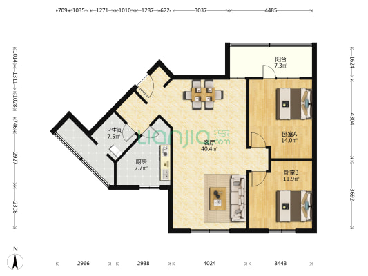 真华路157弄 2室1厅1卫 108平方