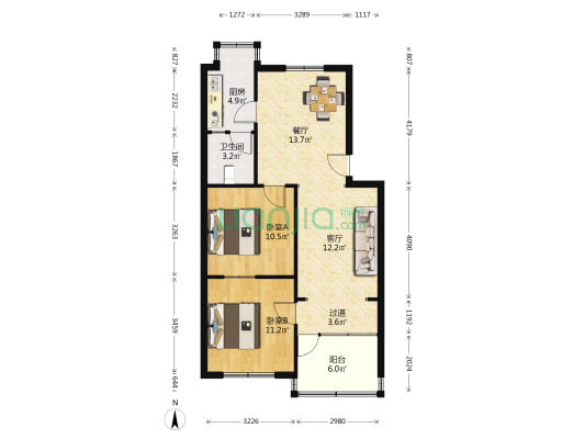 邮政小区 2室2厅1卫 67平方
