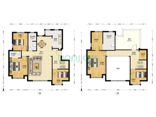 京和园 5室1厅3卫 200平方