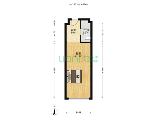 鲁商蓝岸丽舍 1室0厅1卫 46平方