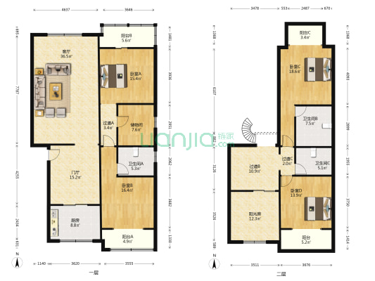凤凰大厦 4室1厅3卫 256平方