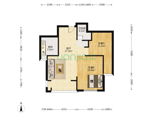 瑞和苑 2室1厅1卫 81平方