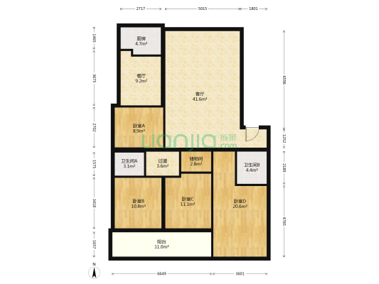 环城北路4-2号 4室2厅2卫 153平方